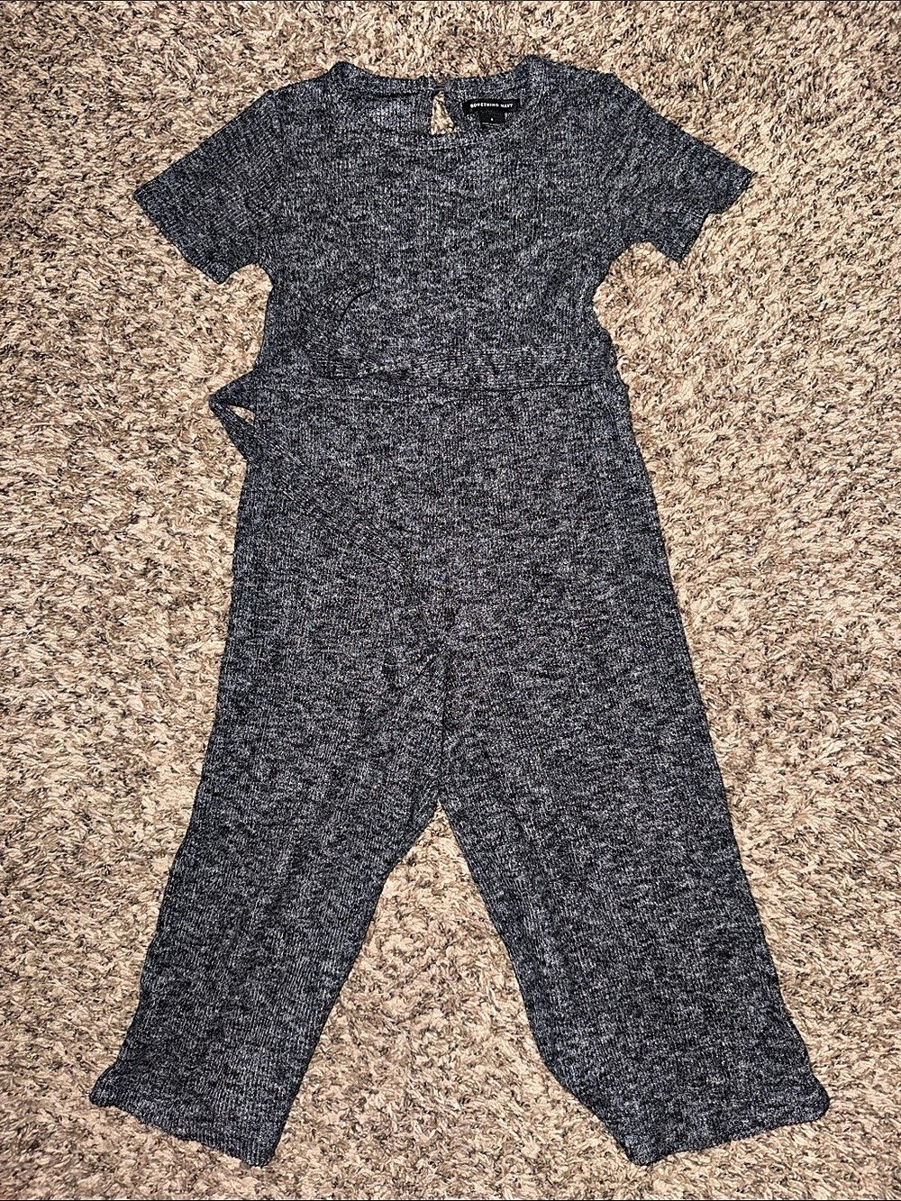 Something Navy Gray Jumpsuit Size 6 Like New